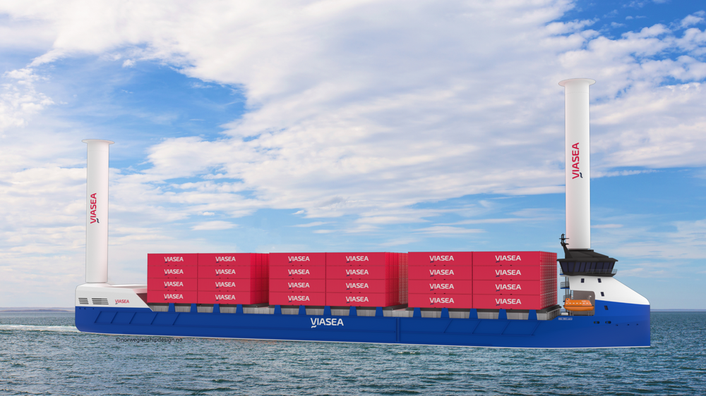 Viasea har fått i overkant av 170 millioner kroner i støtte fra Enova til å bestille to containerskip på  700-900 TEU som i hovedsak skal gå på hydrogen.