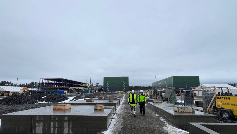 Anlegget ved Heggvin i Hamar/Løten blir digert. Bildet viser status etter et års arbeid på tomta, og det er delt av Green Mountains toppsjef på Linkedin i november 2023.