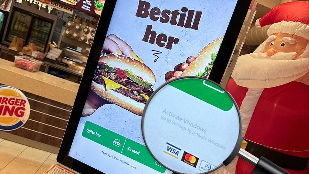 Windows er ikke aktivert med gyldig lisensnøkkel hos Burger King.