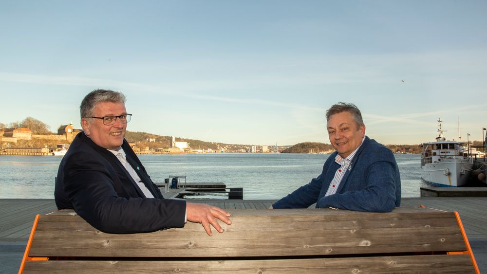 Tidligere Tekna-president Lars Olav Grøvik (t.v) og Nito-president Trond Markussen topper listen over dem i ingeniørorganisasjonene som hadde høyest inntekt i 2022.