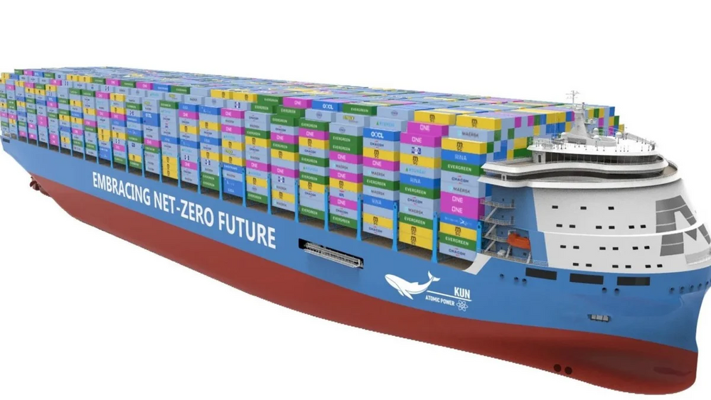 Kina vil bygge containerskip på 24.000 TEU. Skipet skal ha saltsmelteraktor (MSR) med thorium som drivstoff. Skipet vil sannsynligvis måle om lag det samme som verdens største containerskip, «Ever Alot» på 24.000 TEU, som er 400 meter langt og 61,5 meter bredt.