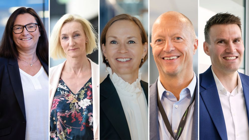 Marianne Hornnes, Hanne Tangen Nilsen, Line Coll, Johan Ronæs og Trond Utne. Fire av dem jobber med e-helse.