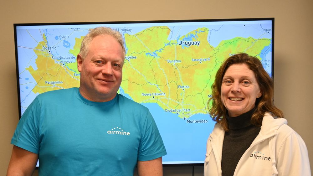 Airmine-gründerne Kristian Tangen og Kristin Pettersen Grenan satser internasjonalt og har blant annet etablert seg i Uruguay.