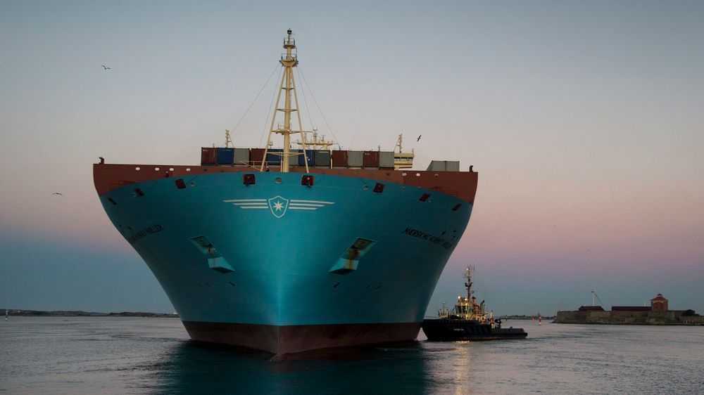 Mærsk stanset alle seilas i Rødehavet i 48 timer etter angrep, men planlegger nå å sende mer enn 30 konteinerskip gjennom Suezkanalen framover. Her er et av rederiets konteinerskip utenfor Göteborg i 2013. 