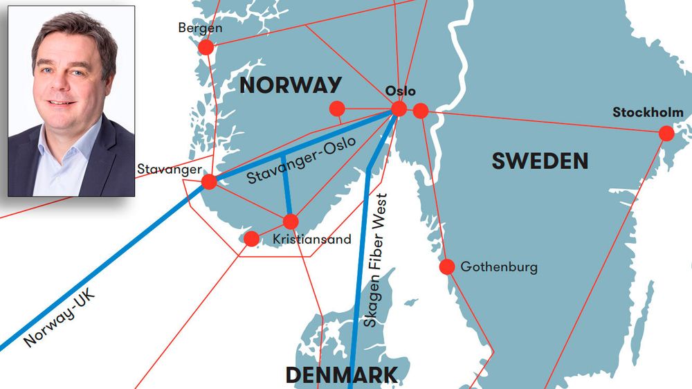 Administrerende direktør Svein Arild Ims i Altibox Carrier sier den nye forbindelsen mellom Stavanger og Oslo både har stor kapasitet og svært lav forsinkelse, blant annet på grunn av bare 90 skjøter. 