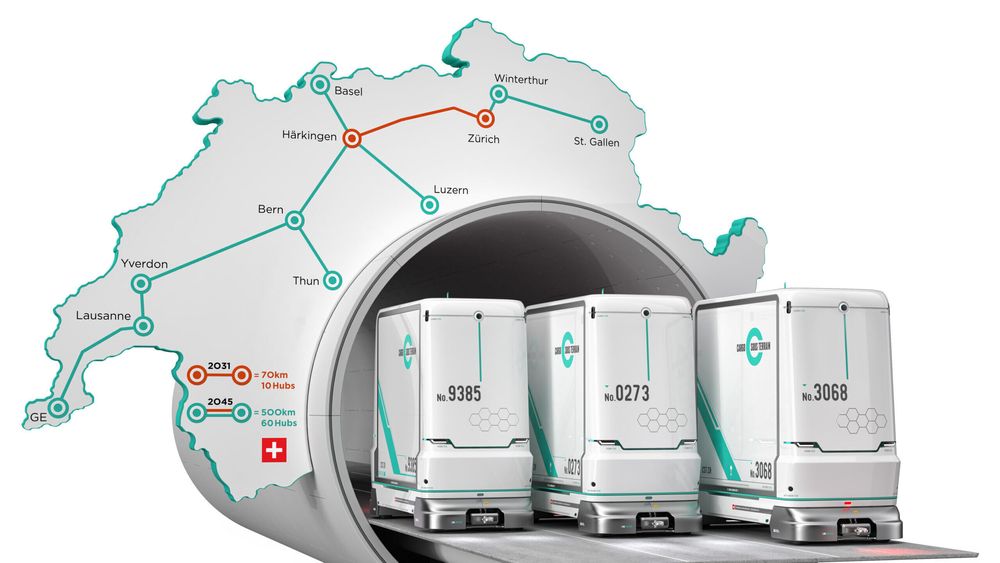 Sveitserne vil skape et autonomt underjordisk transportsystem som strekker seg gjennom hele landet. 