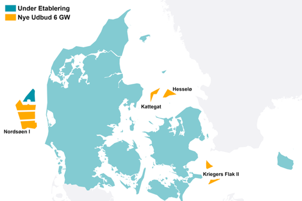 Danmark kommer nå med den største utlysningen av nye havvindområder noensinne. Totalt vil de bygge ut seks nye parker på minimum 1 GW hver. 