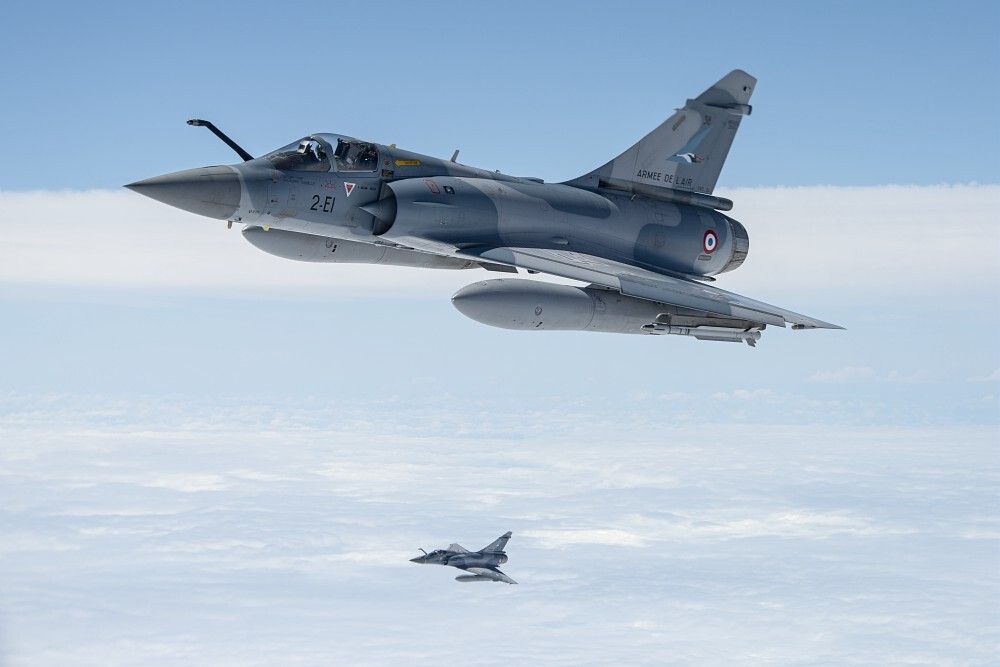 Mirage 2000-5 fra det franske luftvåpenets Escadron de Chasse 1/2 Cigognes. Frankrike ønsker å tilby slike fly til Ukraina.