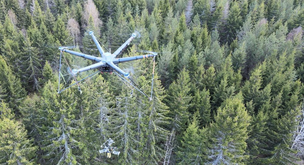 Prototypen av dronen, som er på 6,2 meter i diameter.