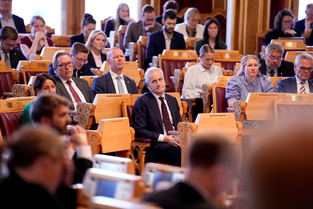 Statsminister Jonas Gahr Støre før fremleggelsen av statsbudsjettet for 2025.