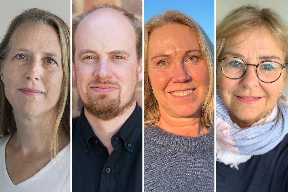 Fra venstre: Kaja Hegg, rådgiver i Redd Barna, Tegg Westbrook, førsteamanuensis Universitetet ved Stavanger, Cecilie Rønstad Teunissen, leder for krisesenter for Sunnmøre og Ingunn Studsrød, professor, Universitetet i Stavanger. Sammen med Silje Vold Løwe, fagleder ved Romerike Krisesenter, skriver de i dette innlegget om at teknologifasilitert vold, også kalt digital vold, rammer stadig flere.