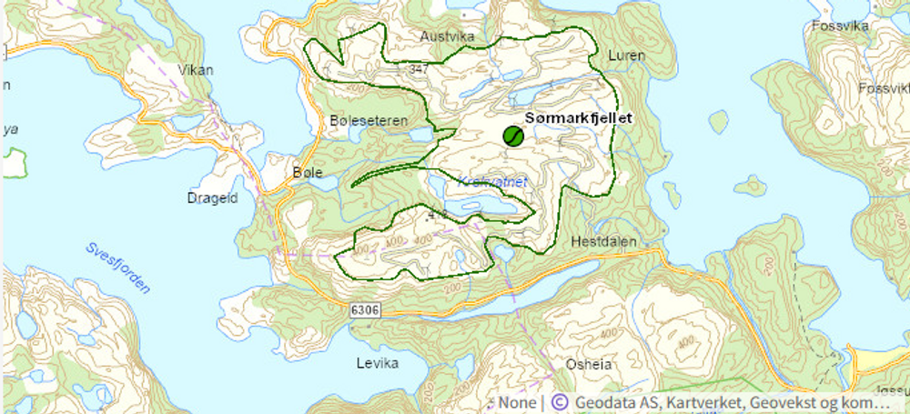 Folk blir bedt om å holde seg unna Sørmarkfjellet vindpark etter hendelsen.