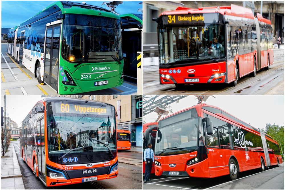 Volvo, Solaris, MAN og VDL konkurrerer med Kinesiske Yutong og BYD i norske anbudskonkurranser.