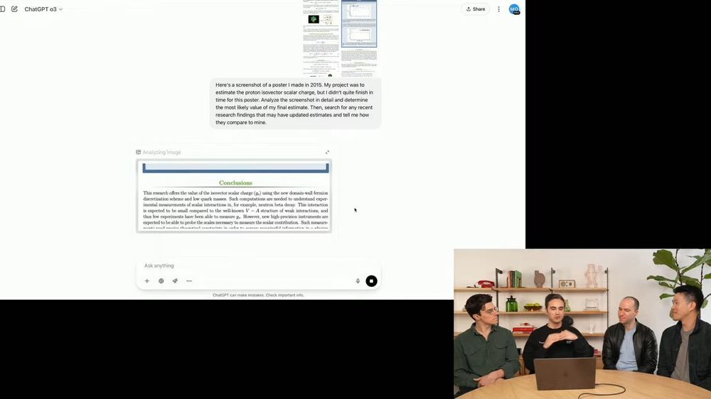 Et knippe Open AI-medarbeidere viser frem o3 og o4 mini, de kraftigste modellene selskapet har lansert hittil.