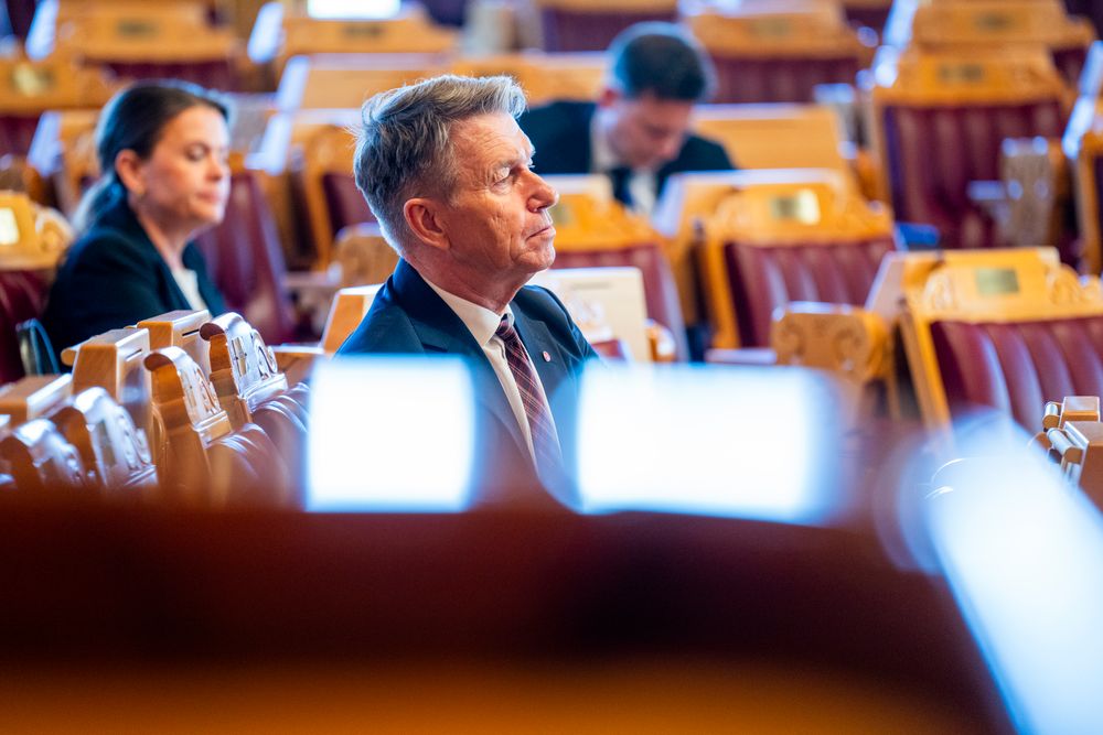 Energiminister Terje Aasland (Ap) under debatten om Melkøya i Stortinget tirsdag.