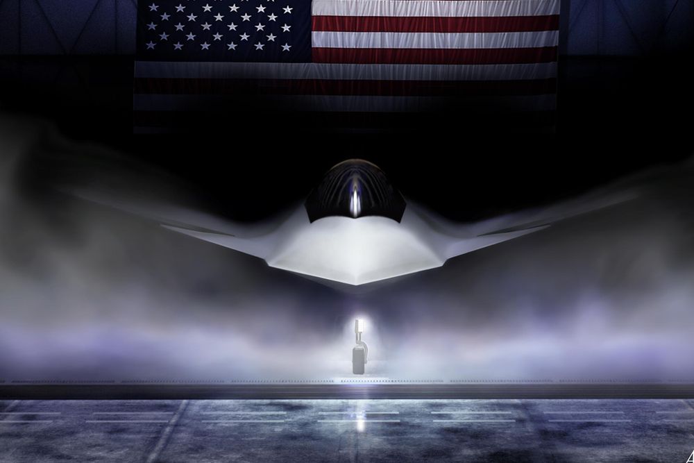 Slik ble jagerflyet F-47 presentert av blant annet president Donald Trump da det i mars ble kunngjort at det er Boeing som har fått oppdraget å utvikle og produsere flyet.