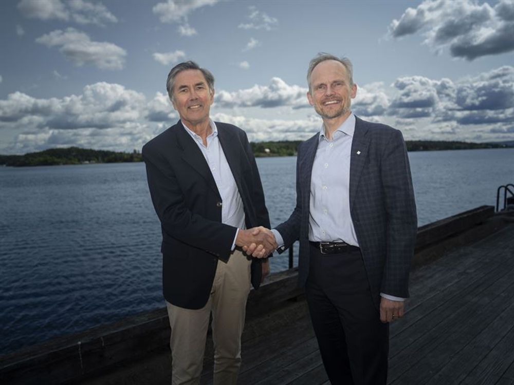Trond Hagen, administrerende direktør i Aas-Jakobsen og konsernsjef i Norconsult, Egil Hogna.