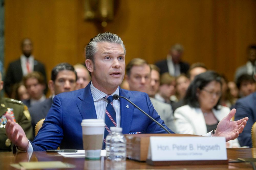 Forsvarsminister Pete Hegseth under høringen i senatskomiteen for bevilgninger i forrige uke.