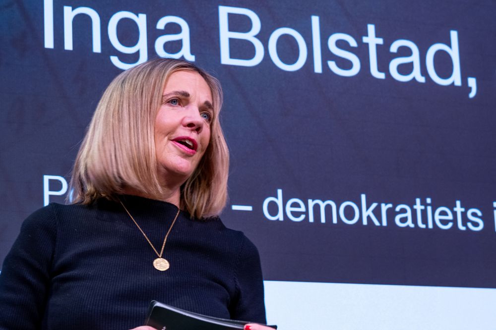 – Dette er en stor dag for Arkivverket og for hele Norge, sier riksarkivar Inga Bolstad. Her fotografert under markeringen av 30 år med digitalt innsyn i 2023.