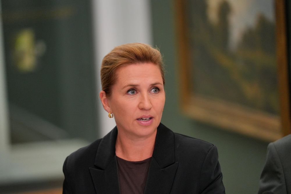 Danmarks statsminister Mette Frederiksen under onsdagens pressekonferanse.
