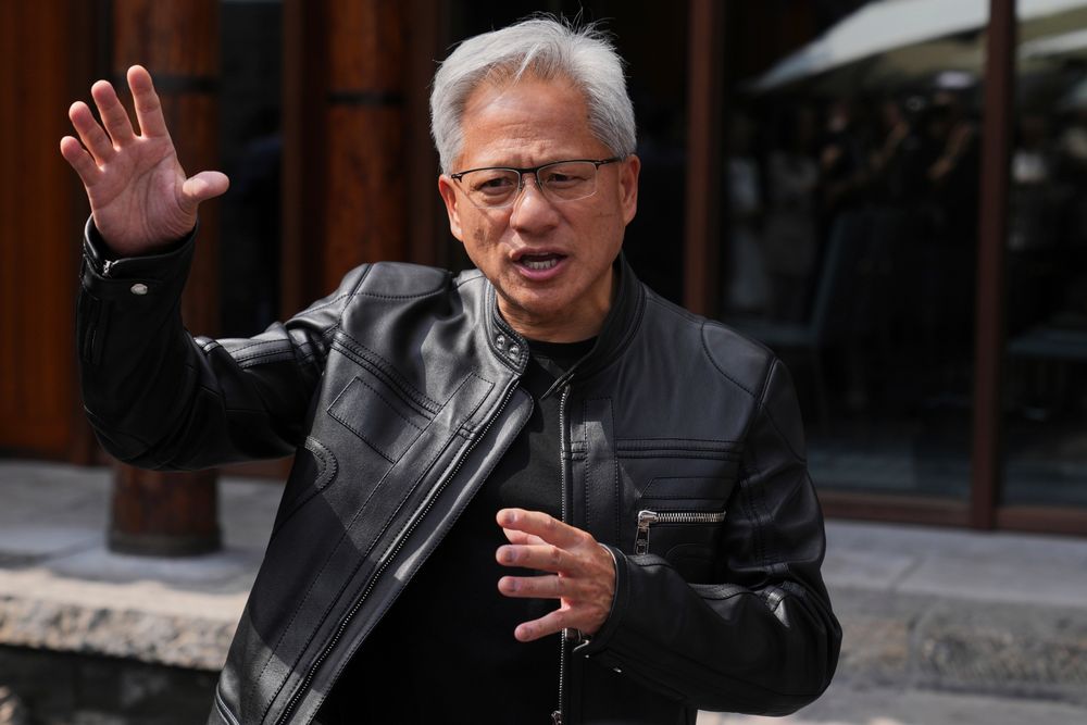 Nvidia-sjef Jensen Huang under et arrangement i Beijing tidligere i sommer.