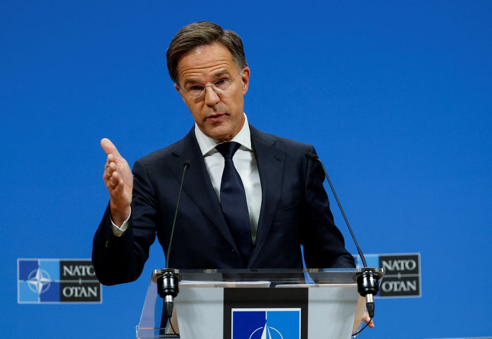 Nato-sjef Mark Rutte under en pressekonferanse tirsdag.