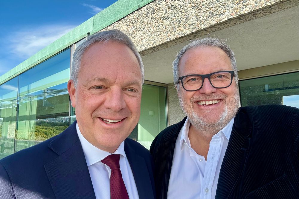 I ukens podkast hører du Abelia-sjef Øystein Eriksen Søreide (t.v.) i samtale med TUs Jan M. Moberg. 