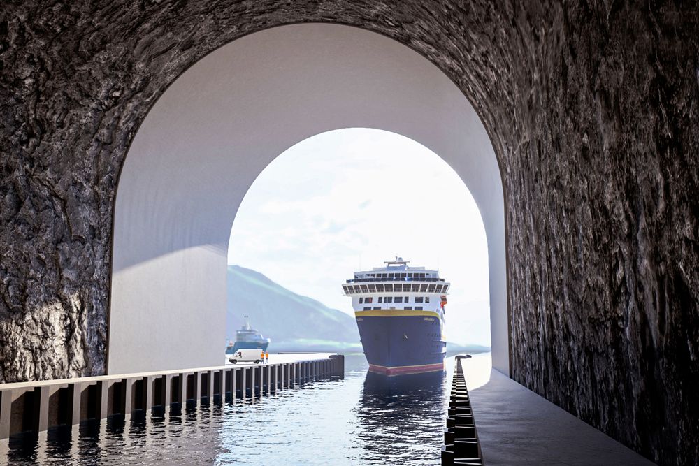 Seilasen gjennom tunnelen ville tatt cirka ti minutter.