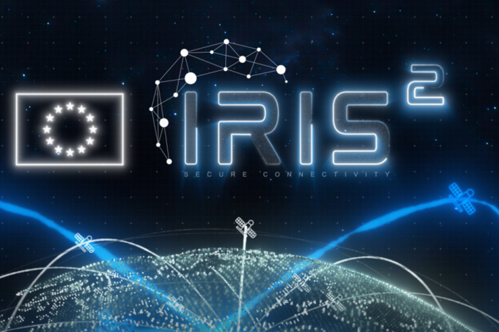 Slik illustrerer EU satellittnettverket Iris2.