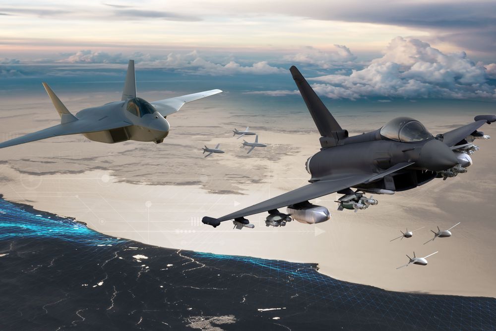 Future Combat Air System (FCAS) er et av flere europeiske prosjekter for å utvikle en nye generasjon europeiske kampfly. Det er flyet til venstre i den minst fem år gamle tegningen som illustrerer den framtidige modellen.