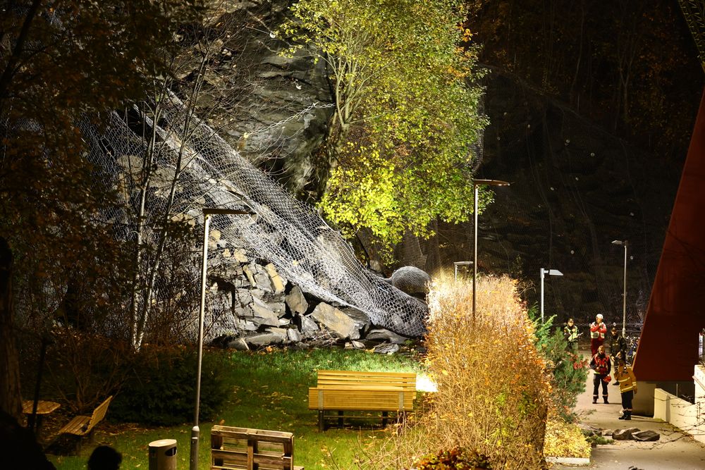 Rasstedet søndag kveld.