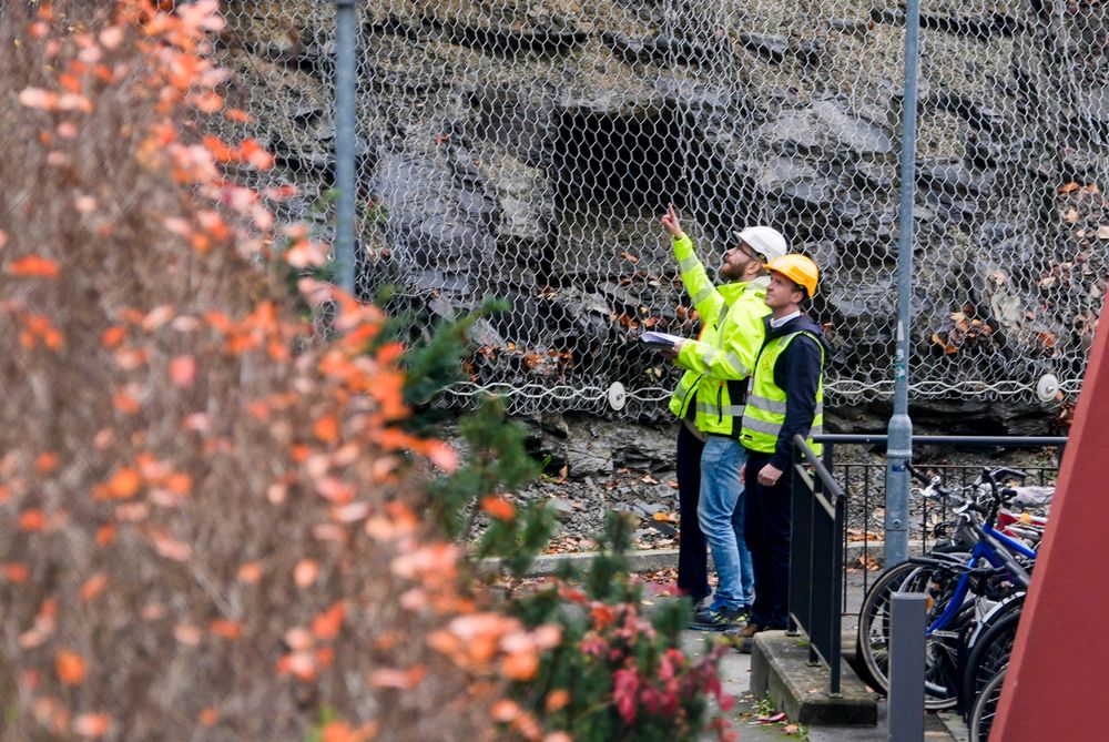 Mandag ettermiddag foregikk skanning av rasområdet i en skråning mellom Carl Berner studenthus i Hasleveien og flere boligblokker på oversiden i Sukkertoppveien