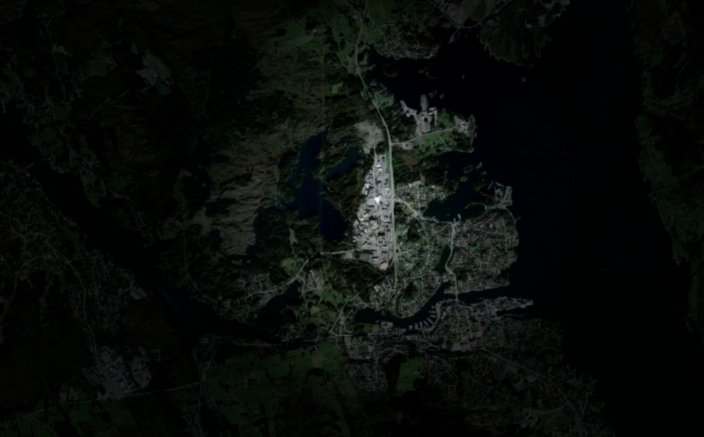 Reflect Orbital har et skalerbart verdenskart på nettsiden som skal illustrere hvordan det kan se ut om man retter et av de mange speilene mot ulike steder, her mot Kopervik på Karmøy.