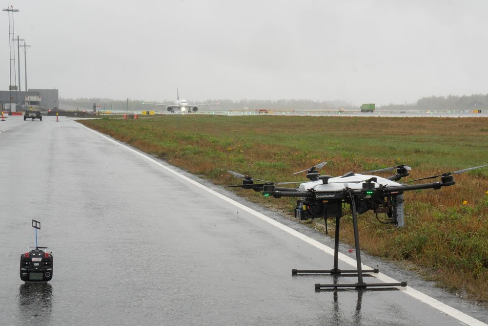 Antidroneøvelse på Oslo Lufthavn, Gardermoen i september 2021.