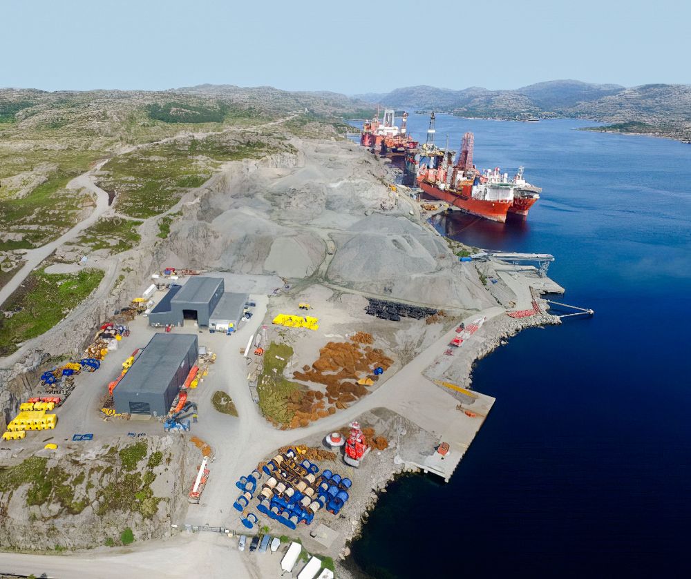 Det planlagte ammoniakkanlegget i Skipavika ved Mongstad utenfor Bergen er kraftig forsinket. Foto: Skiga