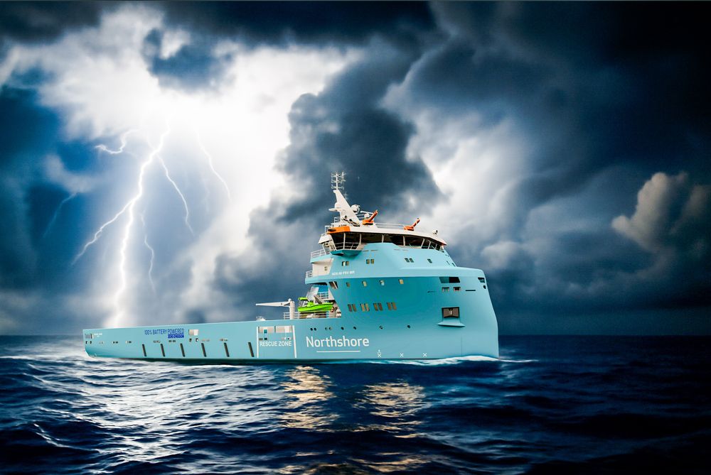 Slik illustrerer Northshore det batteridrevne forsyningsskipet.