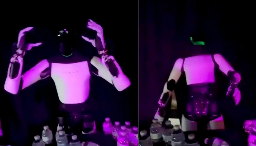 Teslas humanoide robot Optimus vekker oppsikt etter et fall i Miami.