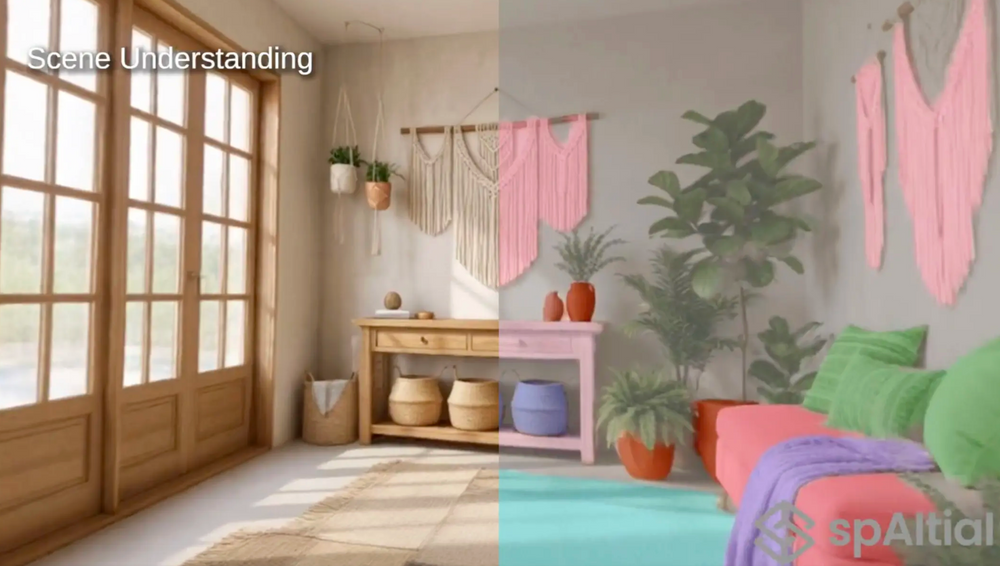 Spaitials KI-modell kan blant annet segmentere objekter i et generert miljø.
