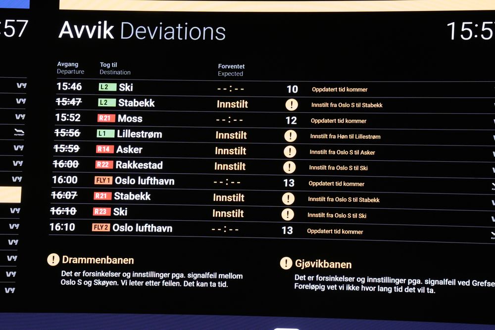 I forrige uke ble det rushtid-trøbbel etter en signalfeil mellom Oslo S og Skøyen. 
