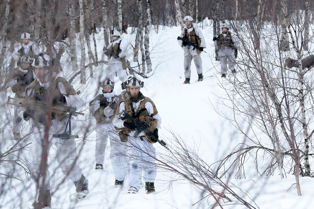 Soldater fra Panserbataljonen i Brigade Nord under vinterøvelsen Cold Response 2020. Under årets øvelse får Hæren til rådighet et nytt IT-verktøy for registrering av observasjoner.