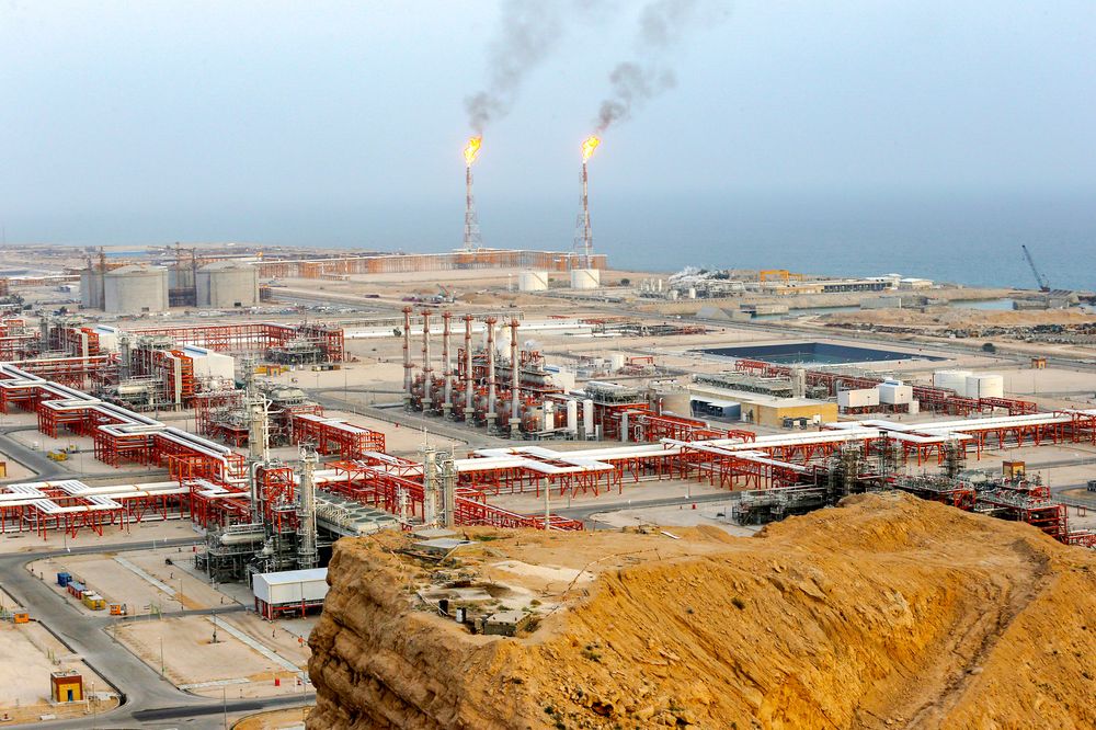 Et raffineri på Irans South Pars-gassfelt, avbildet i 2019.