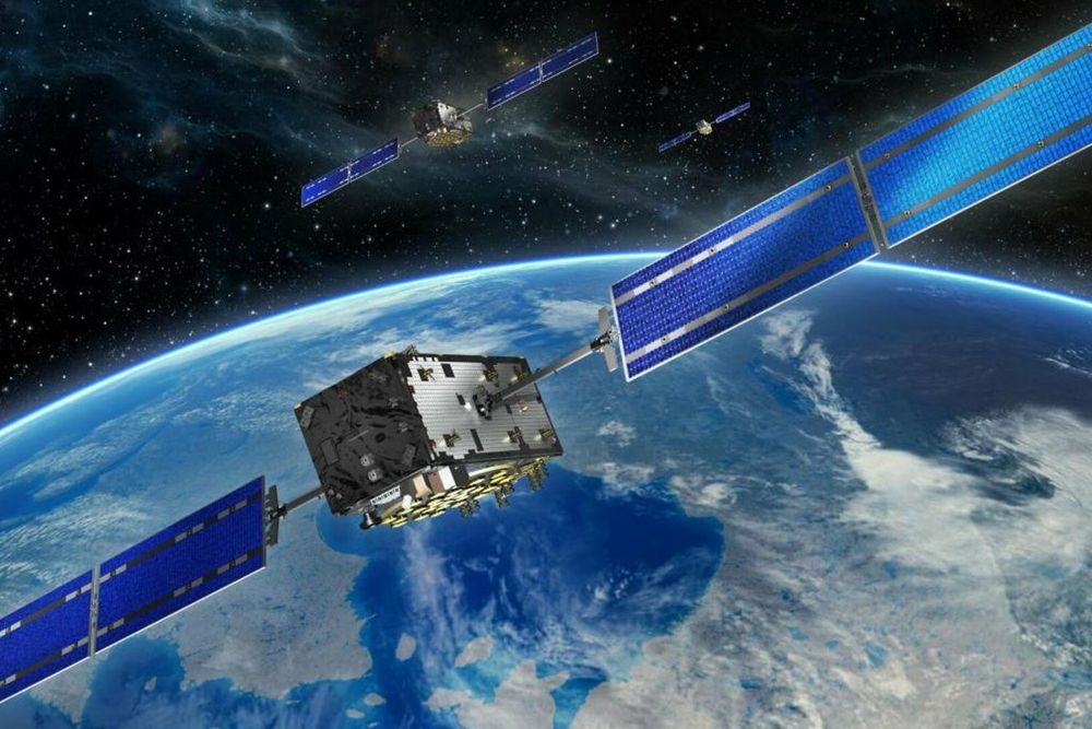 Hva skjer om vi mister kontakten med satellitter som gir oss korrekt tid, navigasjon og posisjon, som ESAs Galileo-satellitter på illlustrasjonen?