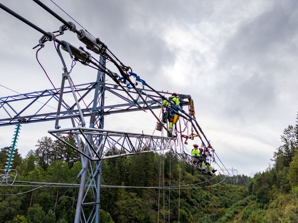 I september i fjor var Statnett i gang med å kappe og skjøte høyspentledninger ved Holmestrand i Vestfold.