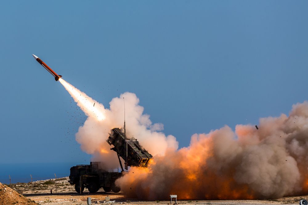 Skarpskyting med luftvernsystemet Patriot på Kreta i Hellas i 2017.