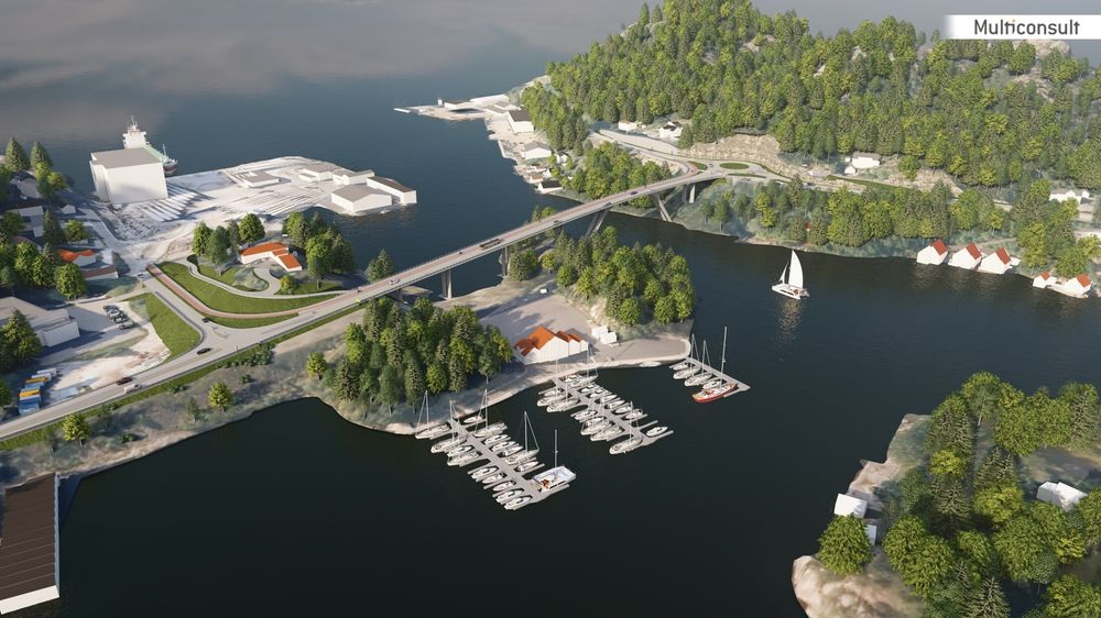 Modell av ny Eigerøy bru.