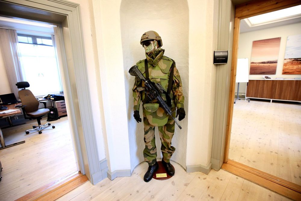 Fra Forsvarsmateriells hovedkontor på Grev Wedels plass i Oslo. 