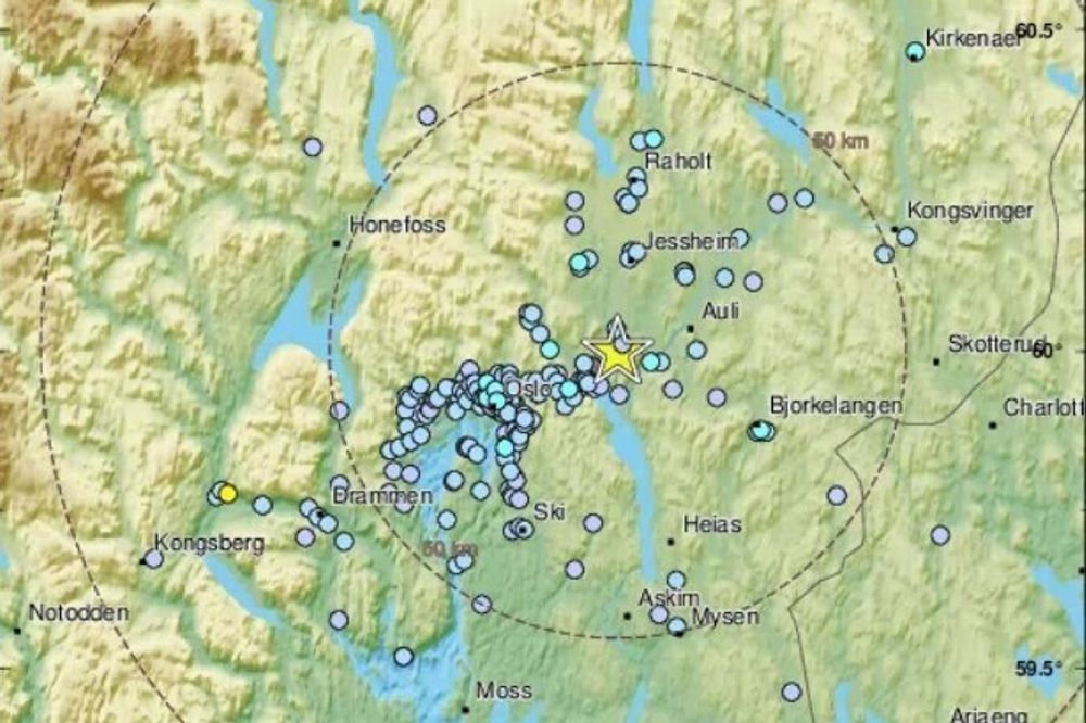 Her er områdene som er rammet, ifølge EUs jordskjelvtjeneste.