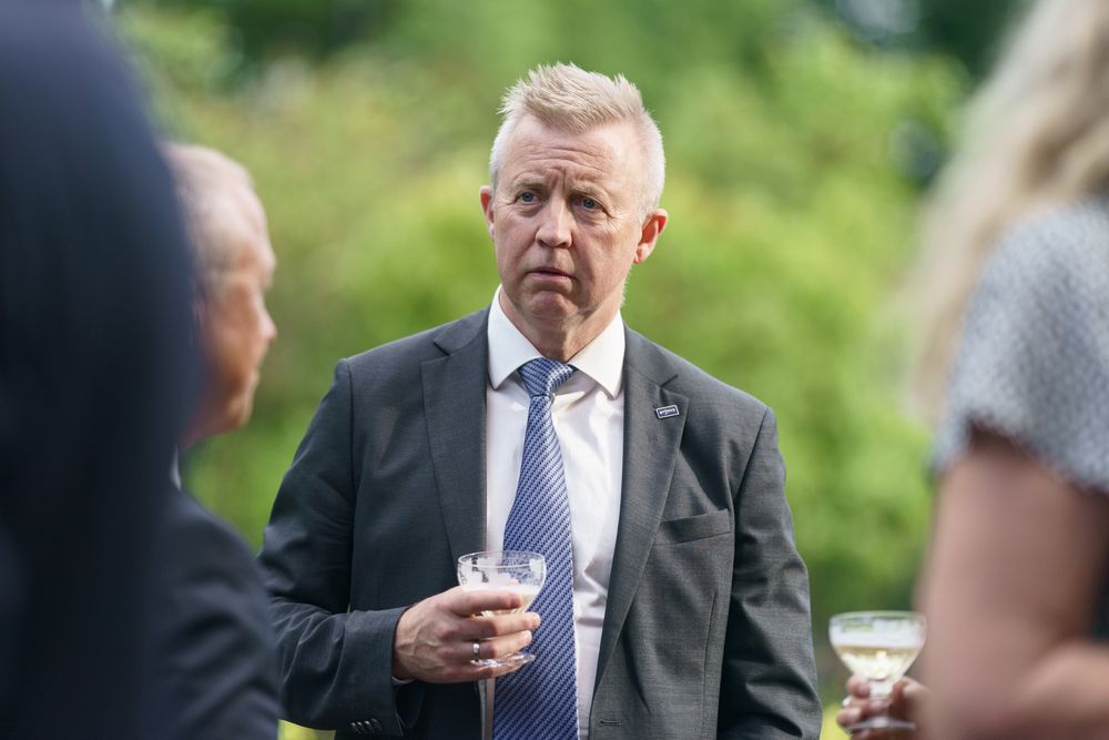 Forbundsleder Frode Alfheim i fagforbundet Styrke fotografert ved en annen anledning i fjor sommer.