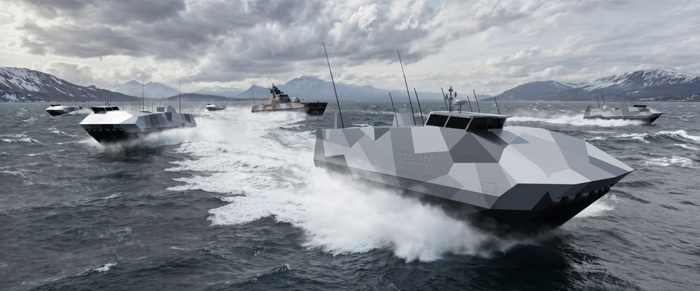 Kristiansand-selskapet ESNAs designforslag til Joint Commando Craft. Et 21,5 meter langt overflateeffektfartøy med oppgitt toppfart på 67 knop
