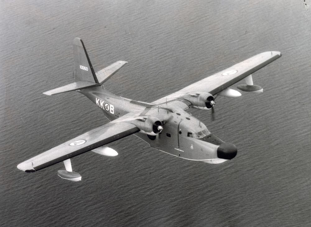 Illustrasjon: Et av 333 skvadrons HU-16 Albatross-fly, som var stasjonert på Andøya flystasjon på 1960-tallet.